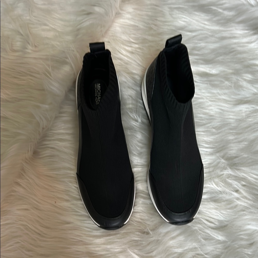 Michael Kors Black Slip-On Knit Sock Sneakers
